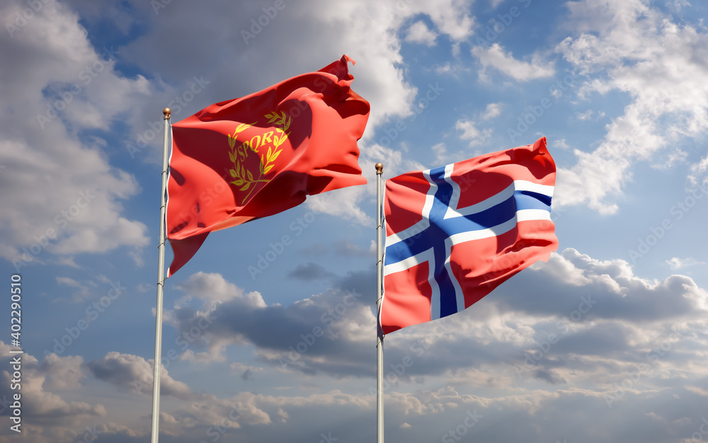 Flags of Nova Roma and Norway. Flags of Nova Roma and Norway.