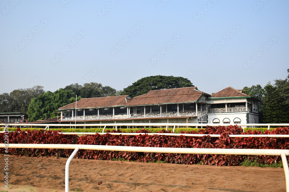 Building 'Race Club RWITC Stadium,' of Royal Western India Turf Club Limited, Pune Race Course Camp, Building 'Race Club RWITC Stadium,' of Royal Western India Turf Club Limited, Pune Race Course Camp,