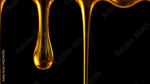 Pouring oil drop isolated o...