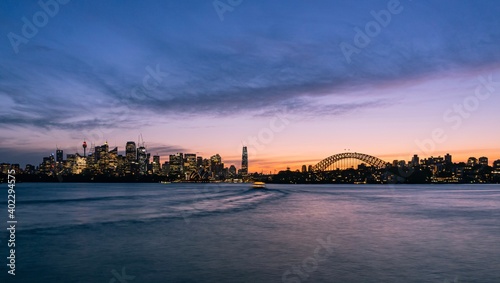 Photography sunset over the city
