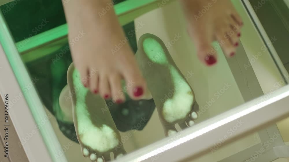 Measuring feet pressure point for supporting sports insoles. Posture