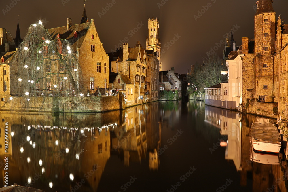 Belgium Bruges City channel landscape