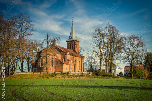 Catholic church in the village of Gorka Pabianicka, Poland. 