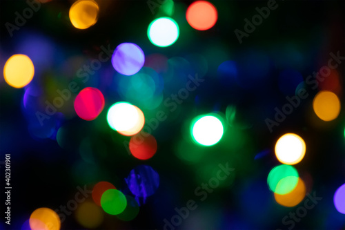 Blurred background. Many colorful lights background