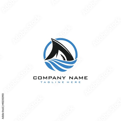 sea shark logo vector template