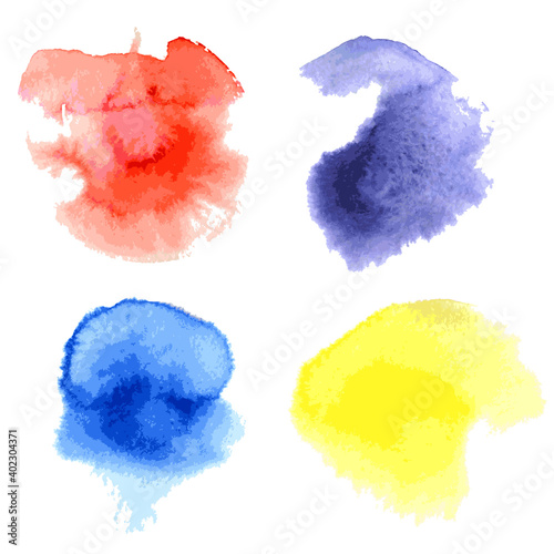 set of watercolour in beautiful style isolated on white background