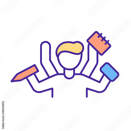 Eat that frog rule RGB color icon. Productivity and overcoming procrastination. First thing every day when start work. Learnable skill that you get through repetition. Isolated vector illustration