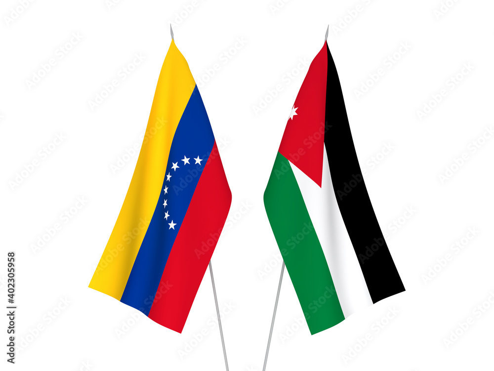 Hashemite Kingdom of Jordan and Venezuela flags