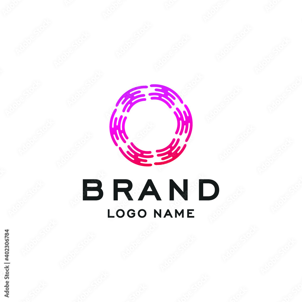 modern letter O tech logo design template
