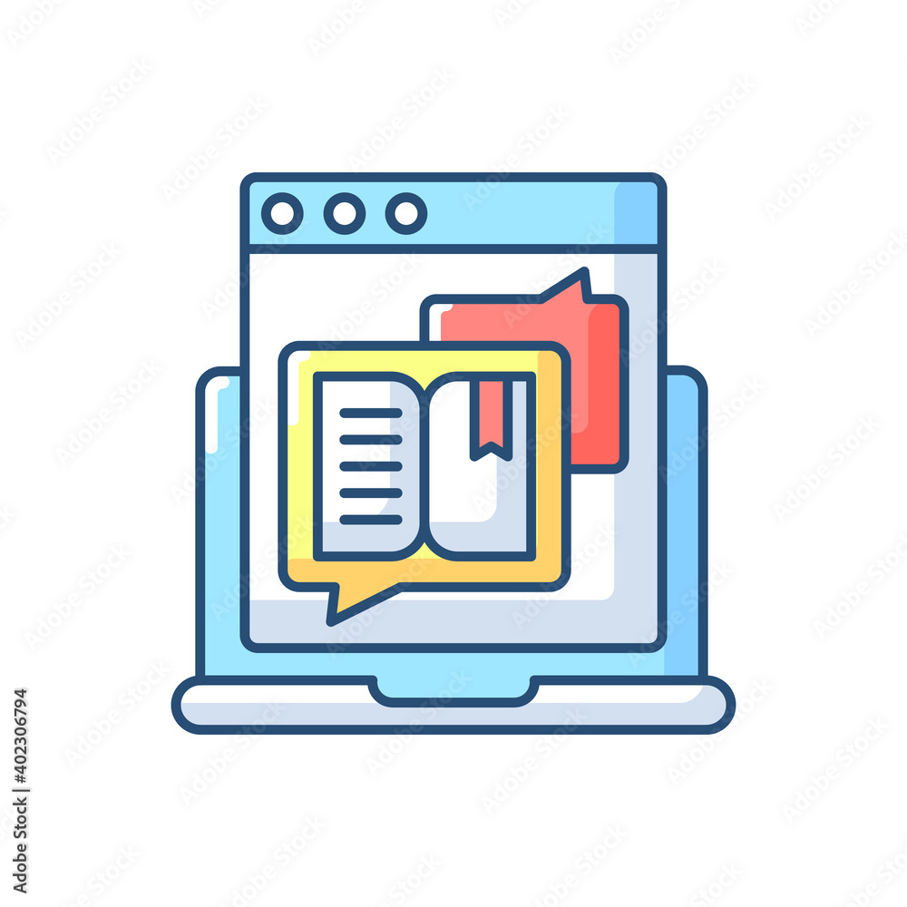 Story Icon Color Storytelling RGB color icon. Social media content. Online visual ...