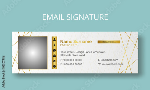 Luxury background email signature template, Modern email signature template,