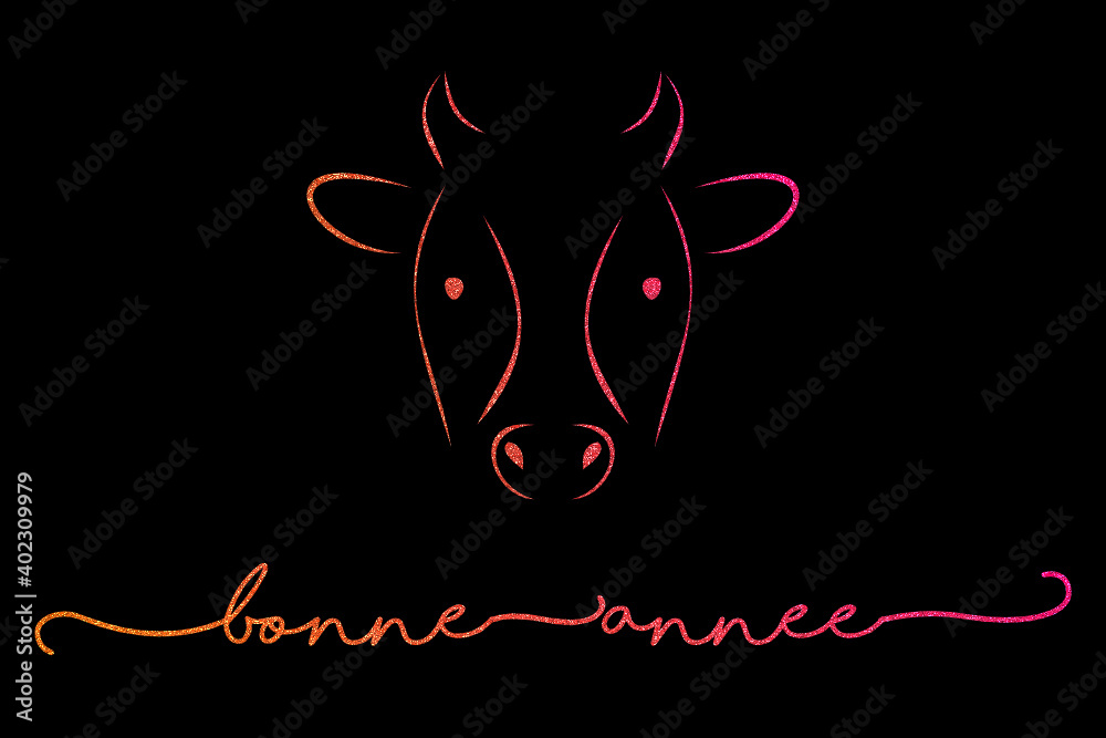 2020 - Bonne année - nouvel an chinois année du bœuf de métal- happy new year