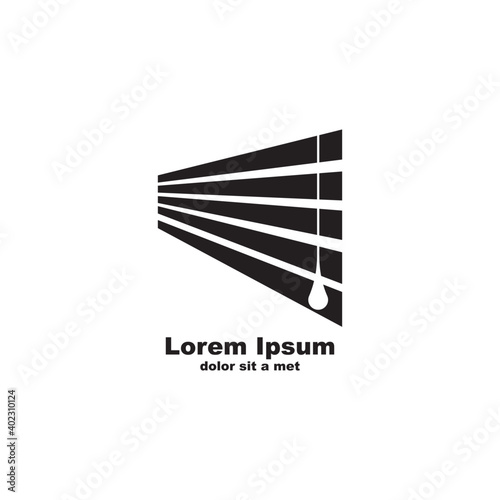 Curtains logo icon design template Vector illustration.
