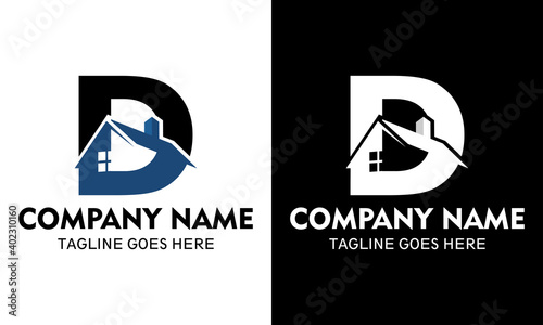 Ilustration vector graphic of D real estate logo	
