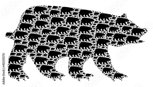 Vector bear fractal is done of random fractal bear icons. Fractal combination from bear.