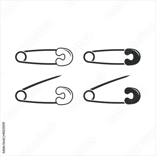 a collections of safety pins icon.