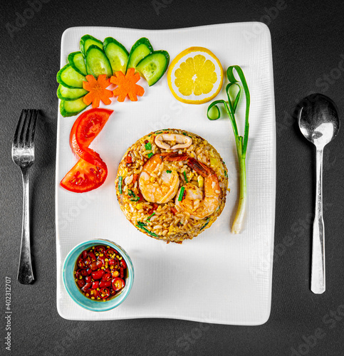 Shrimp Fry Rice. Thai Food. Asia Food