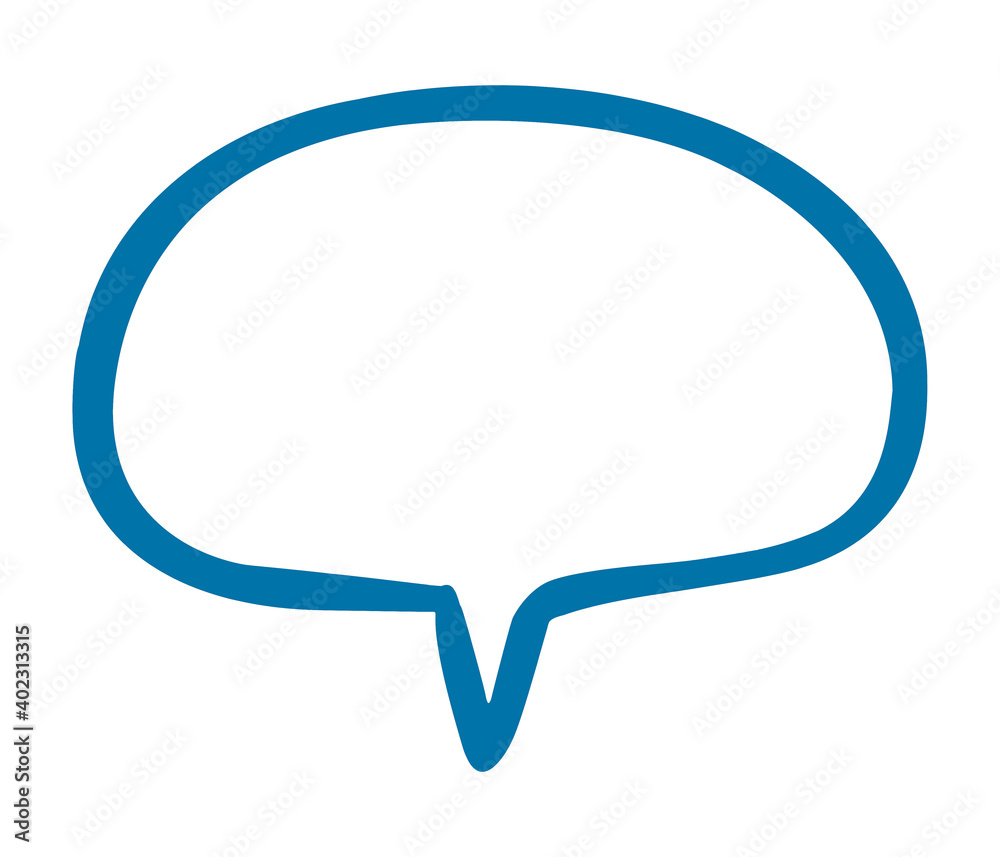 Blue flat icon of dialog buble on white background Blue flat icon of dialog buble on white background