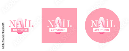 Stylish nail art studio logo