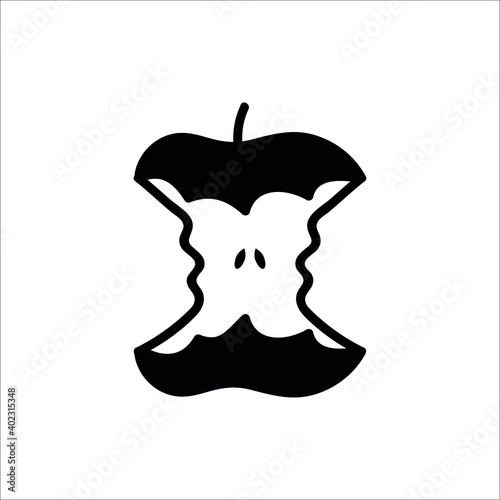 Vector image. Waste icon. Image of a bitten apple.