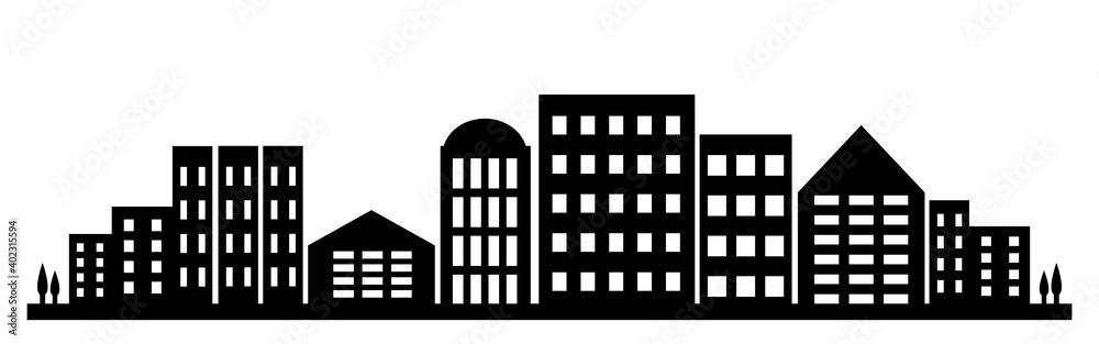 Fictive city silhouette II. Vector illustration. Fictive city silhouette II. Vector illustration.