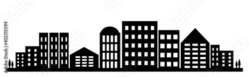 Fictive city silhouette II. Vector illustration.