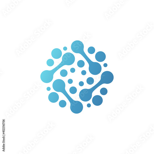 Nano technology structure logotype. Circular scientific innovation Logo vector illustration