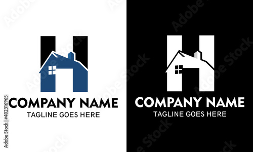 Ilustration vector graphic of H real estate logo	
