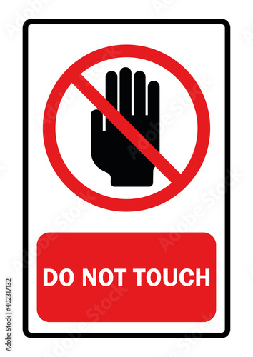 Do not touch sign Red Background Text Input Vector Illustration