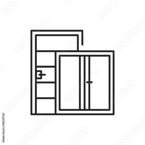 Window and door color line icon. Pictogram for web page, mobile app, promo.