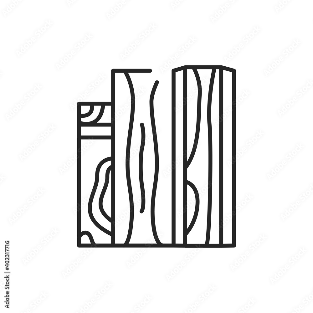 Wood and wood materials color line icon. Pictogram for web page, mobile app, promo.