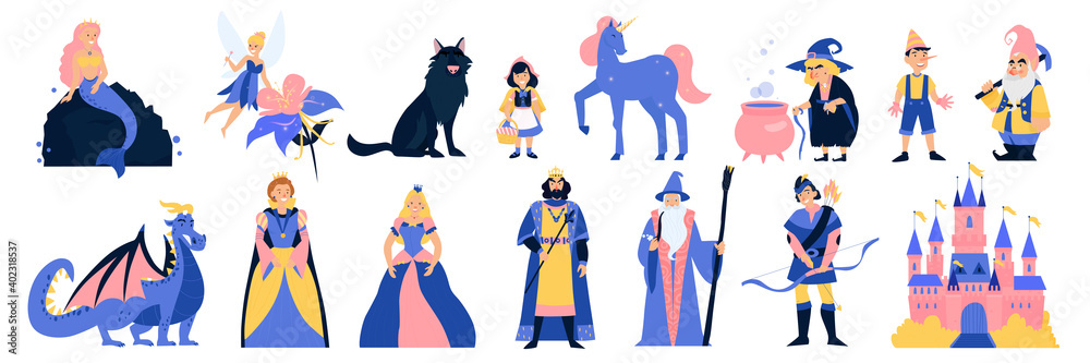 Fairy Tale Characters Cartoon Set