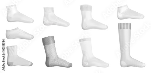 Socks Layouts Realistic Set