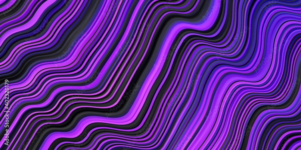 Dark Purple vector template with curved lines. Dark Purple vector template with curved lines.