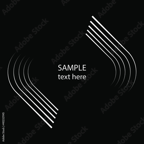 White abstract rounded shape. Vector illustration. Design element for logo, sign, symbol, blackout tattoo, web pages, prints, posters, monochrome pattern and abstract background