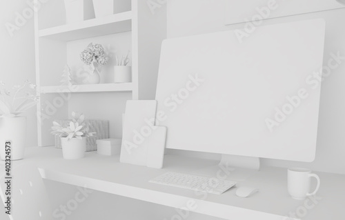 responsive devices on white home office
