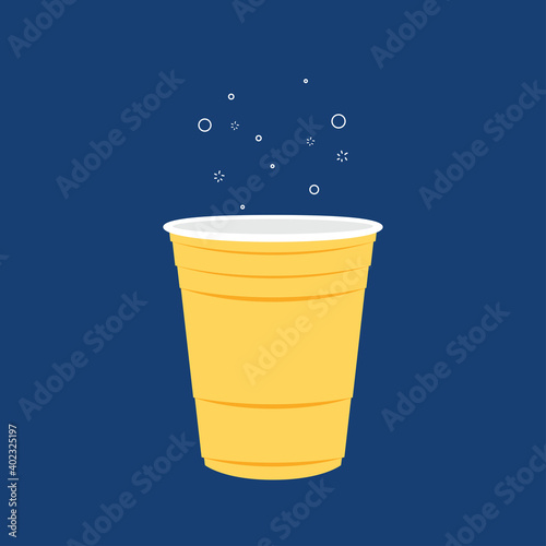 Beer cup vector. yellow beer cup. symbol. wallpaper. free space for text.