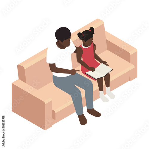 Homeschooling Vector Illustration