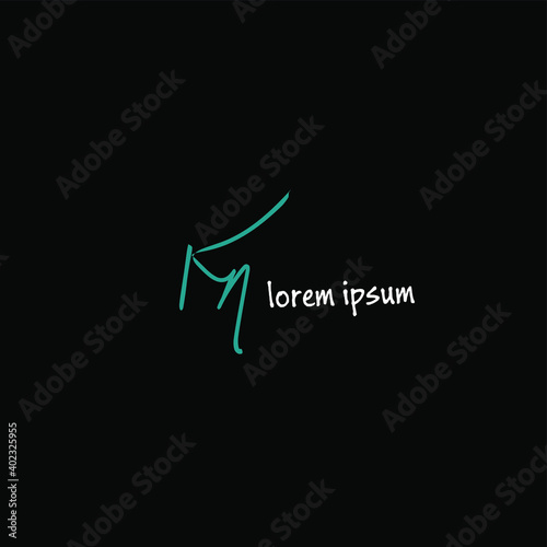 Kn K n Initial Handwriting or Handwritten Logo for Identity. Logo with Signature and Hand Drawn Style.
