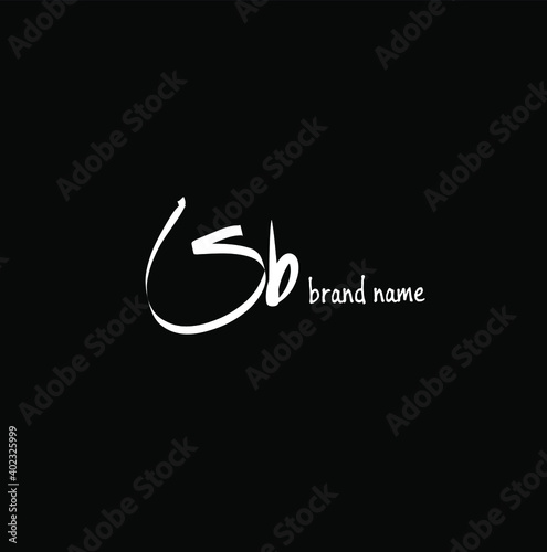 Sb S b Initial Handwriting or Handwritten Logo for Identity. Logo with Signature and Hand Drawn Style.