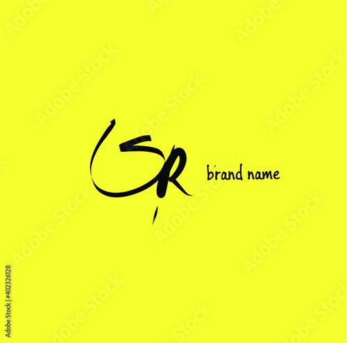 SR S R Initial Handwriting or Handwritten Logo for Identity. Logo with Signature and Hand Drawn Style.