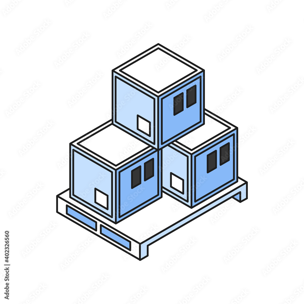 Fototapeta premium Isometric Parcel Illustration