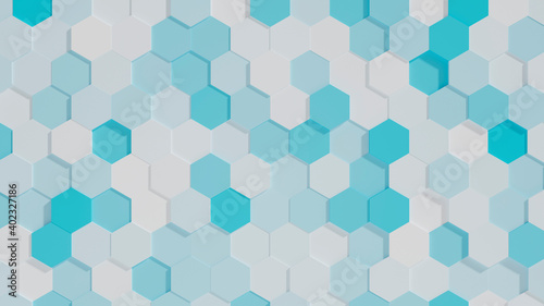 Hexagonal abstract background with light