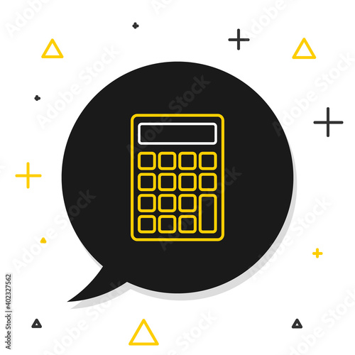 Line Calculator icon isolated on white background. Accounting symbol. Business calculations mathematics education and finance. Colorful outline concept. Vector.