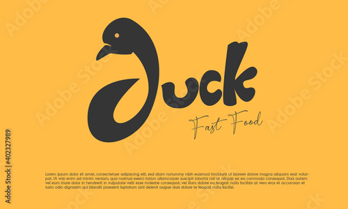 vector graphic of duck logo icon for fast food