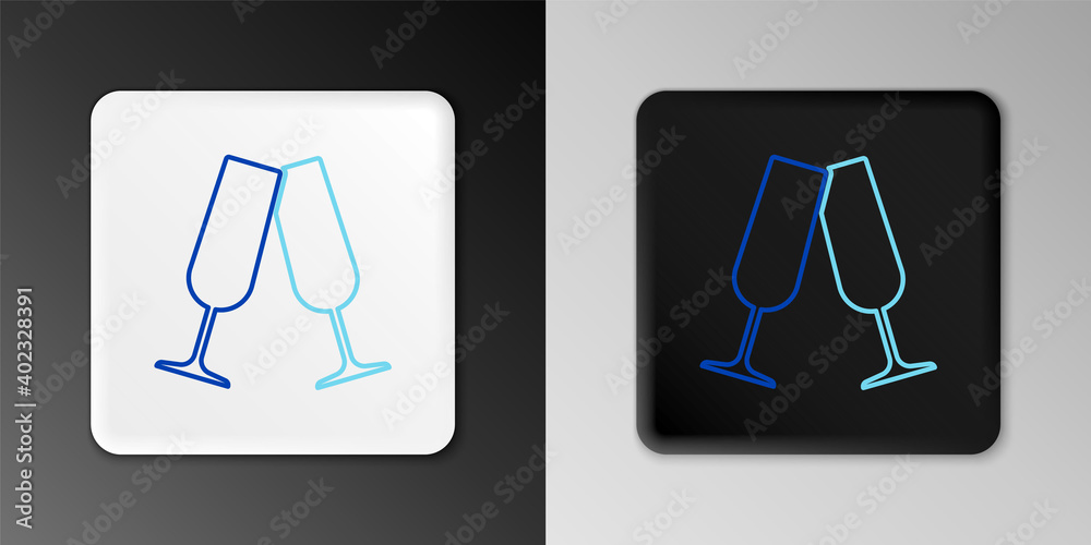 Line Glasses of champagne icon isolated on grey background. Colorful outline concept. Vector. Line Glasses of champagne icon isolated on grey background. Colorful outline concept. Vector.
