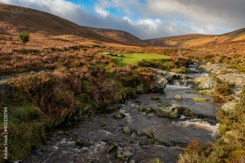 River Dargle, Glensoulan Valley, close to powerscourt waterfall, Wicklow way, Ireland. Europe 2020 © Sebastian