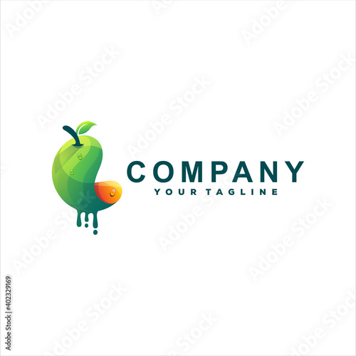 mango fruit gradient logo design