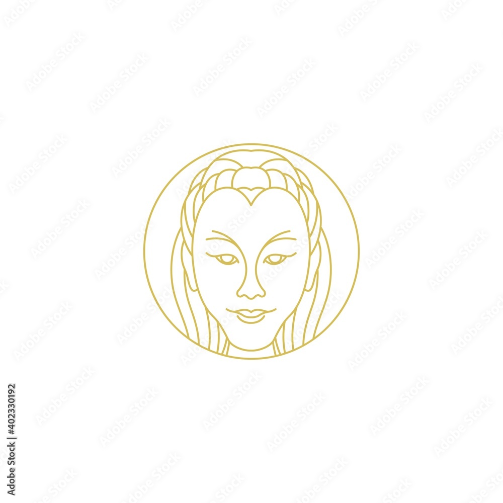 Beauty woman face logo design template