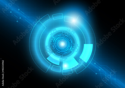 HiTech circle blue futuristic abstract background